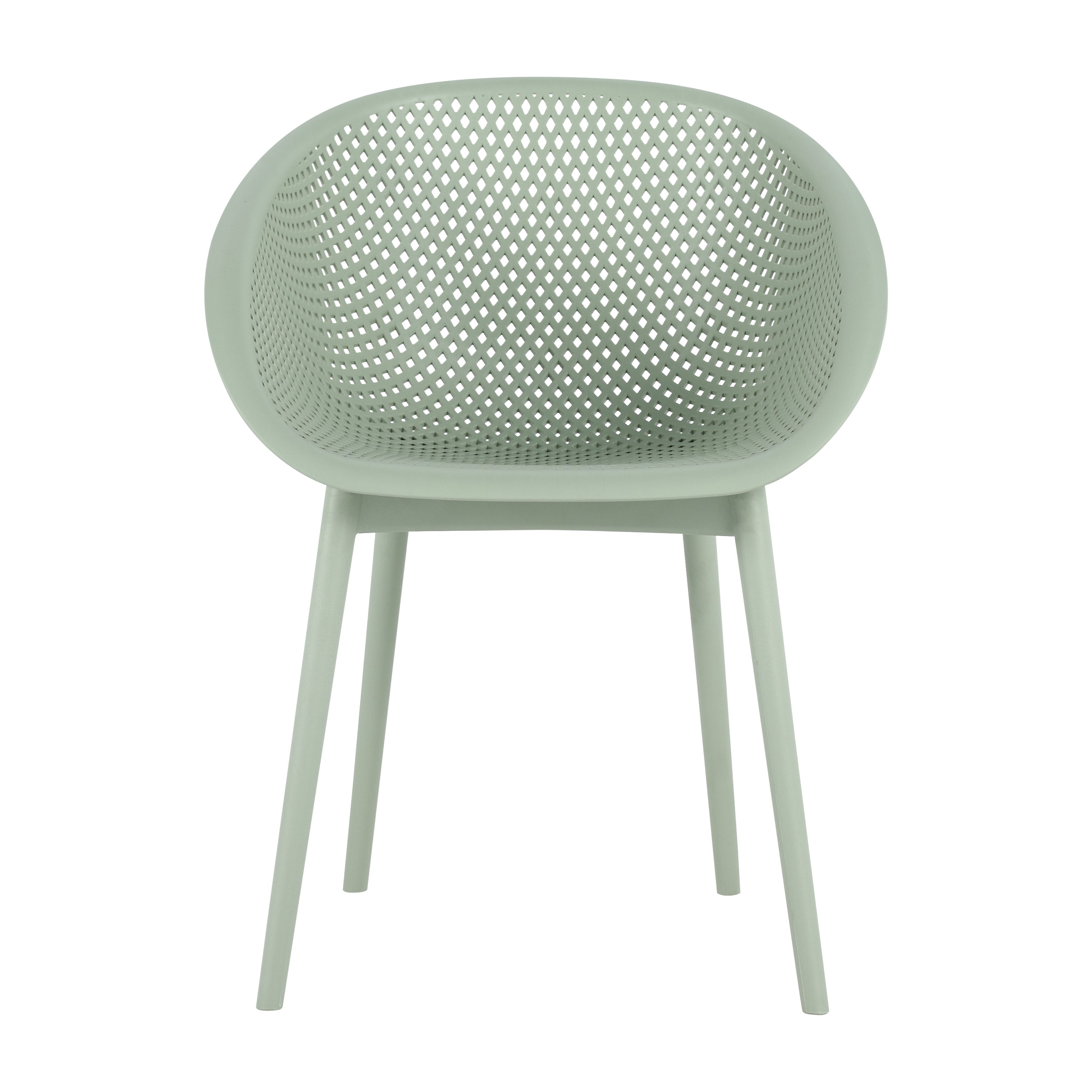 Two-piece durable single chair with mesh hollow-out design, light green, 21.26*23.23*30.91 (in), Polypropylene