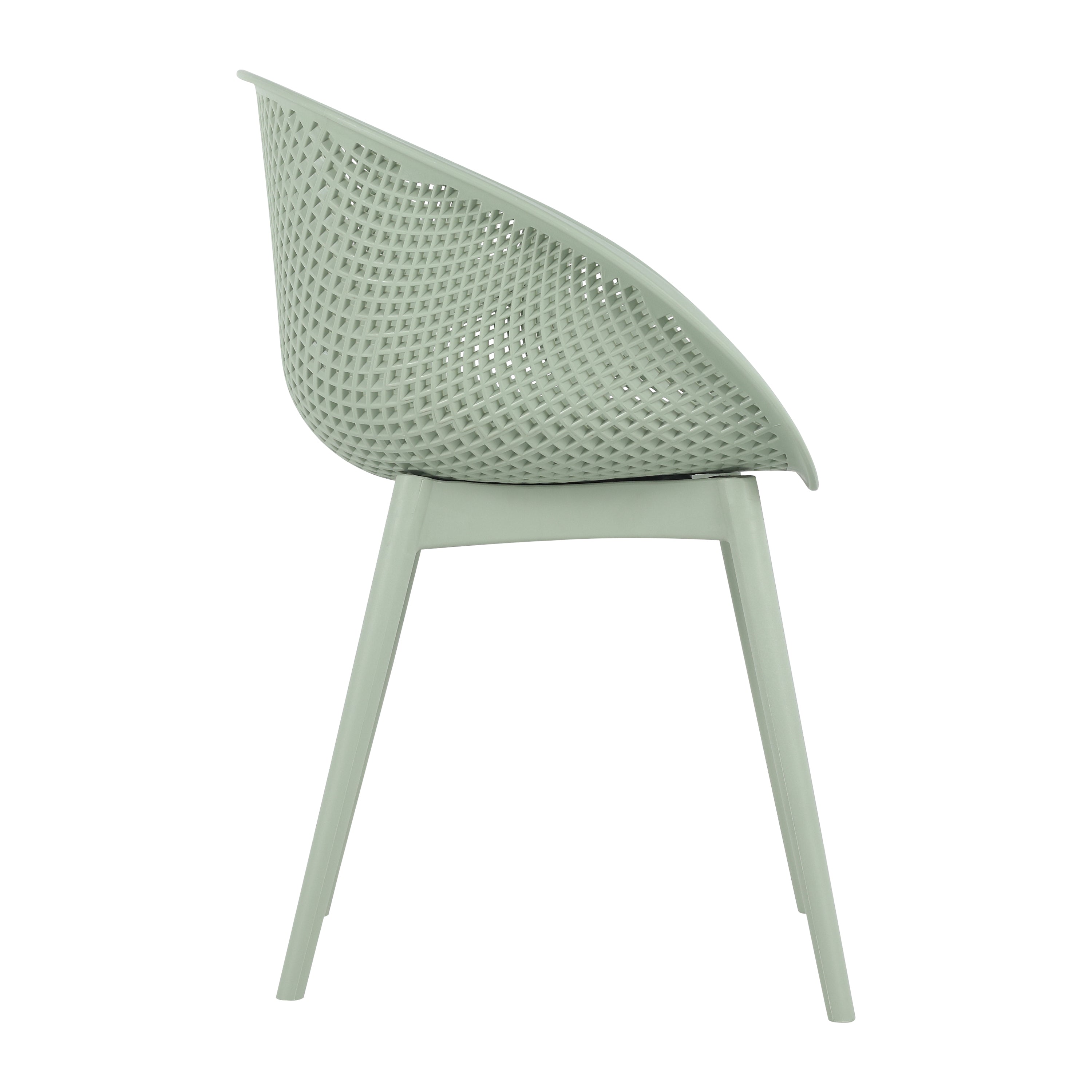 Two-piece durable single chair with mesh hollow-out design, light green, 21.26*23.23*30.91 (in), Polypropylene