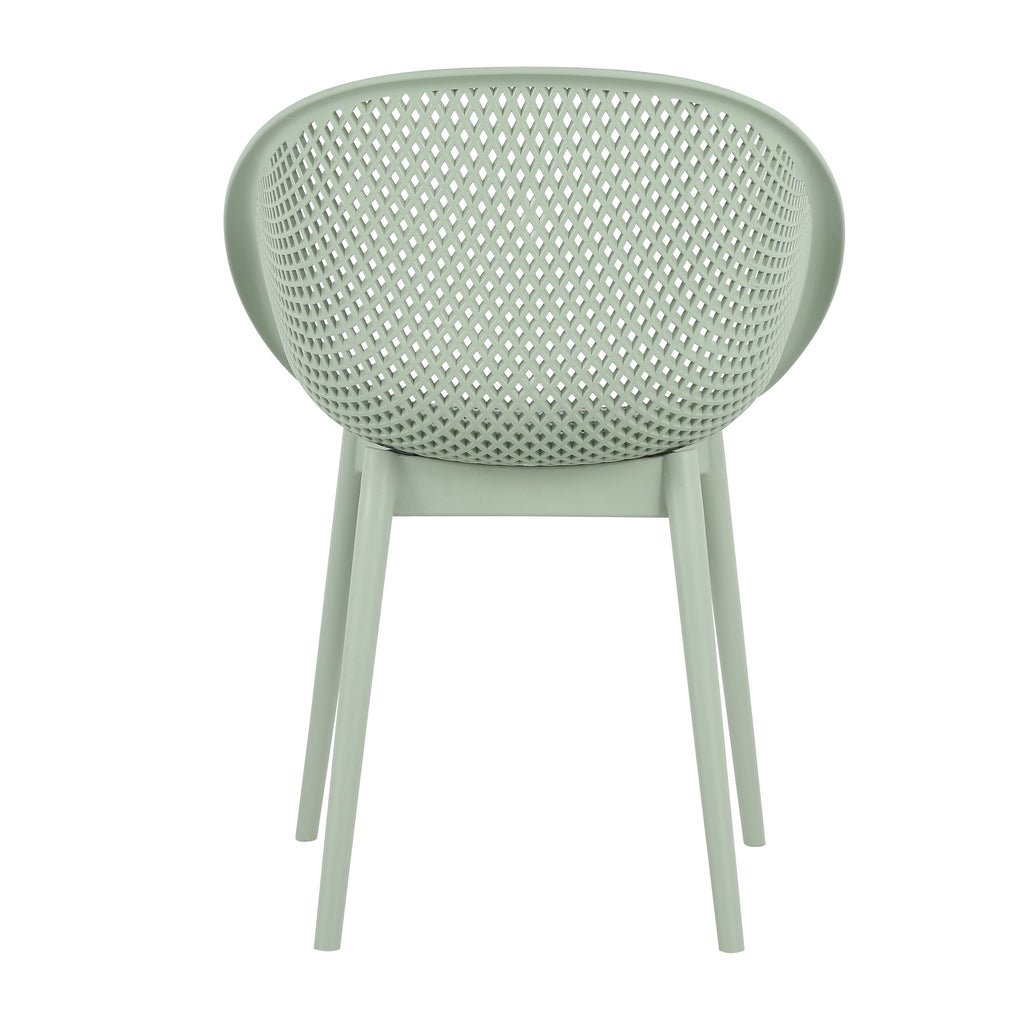 Two-piece durable single chair with mesh hollow-out design, light green, 21.26*23.23*30.91 (in), Polypropylene