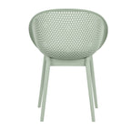 Two-piece durable single chair with mesh hollow-out design, light green, 21.26*23.23*30.91 (in), Polypropylene