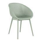 Two-piece durable single chair with mesh hollow-out design, light green, 21.26*23.23*30.91 (in), Polypropylene