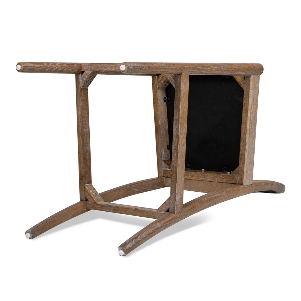 Panama 30.5' Curved Back Cane Rattan Bar Stool, Set of 2, Ivory White Boucle