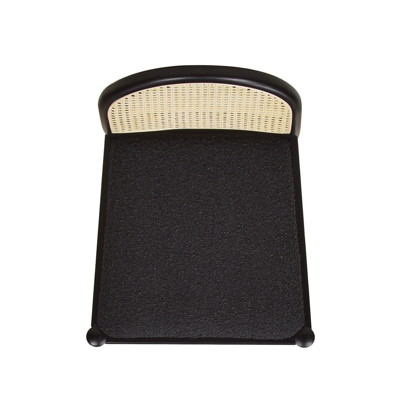 Panama 26.5' Curved Back Cane Rattan Counter Stool, Set of 2, Ebony Black Boucle