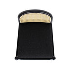 Panama 30.5' Curved Back Cane Rattan Bar Stool, Set of 2, Ebony Black Boucle