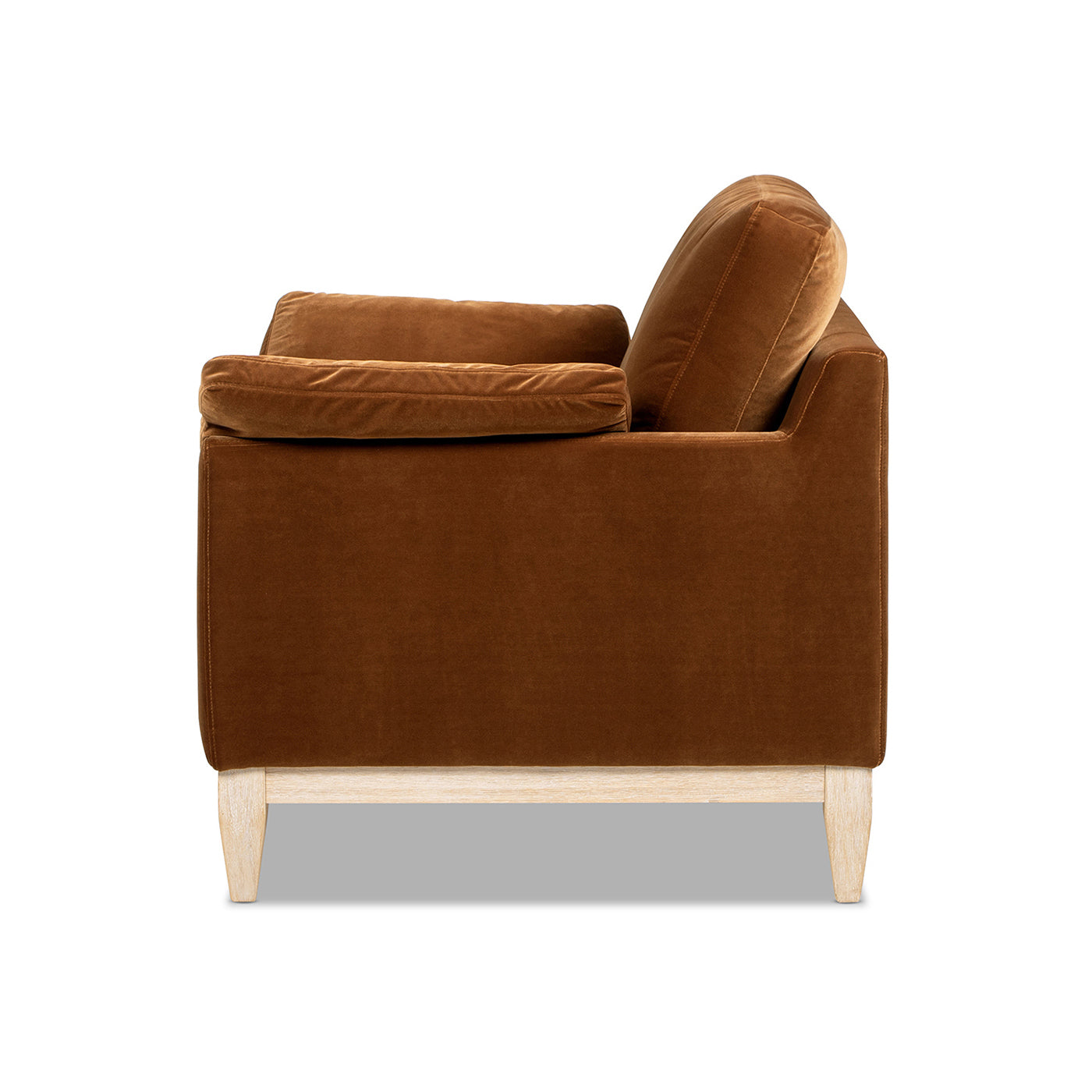 Pasadena 36' Wide Modern Farmhouse Accent Arm Chair, Burnt Orange Performance Velvet Accent Chair