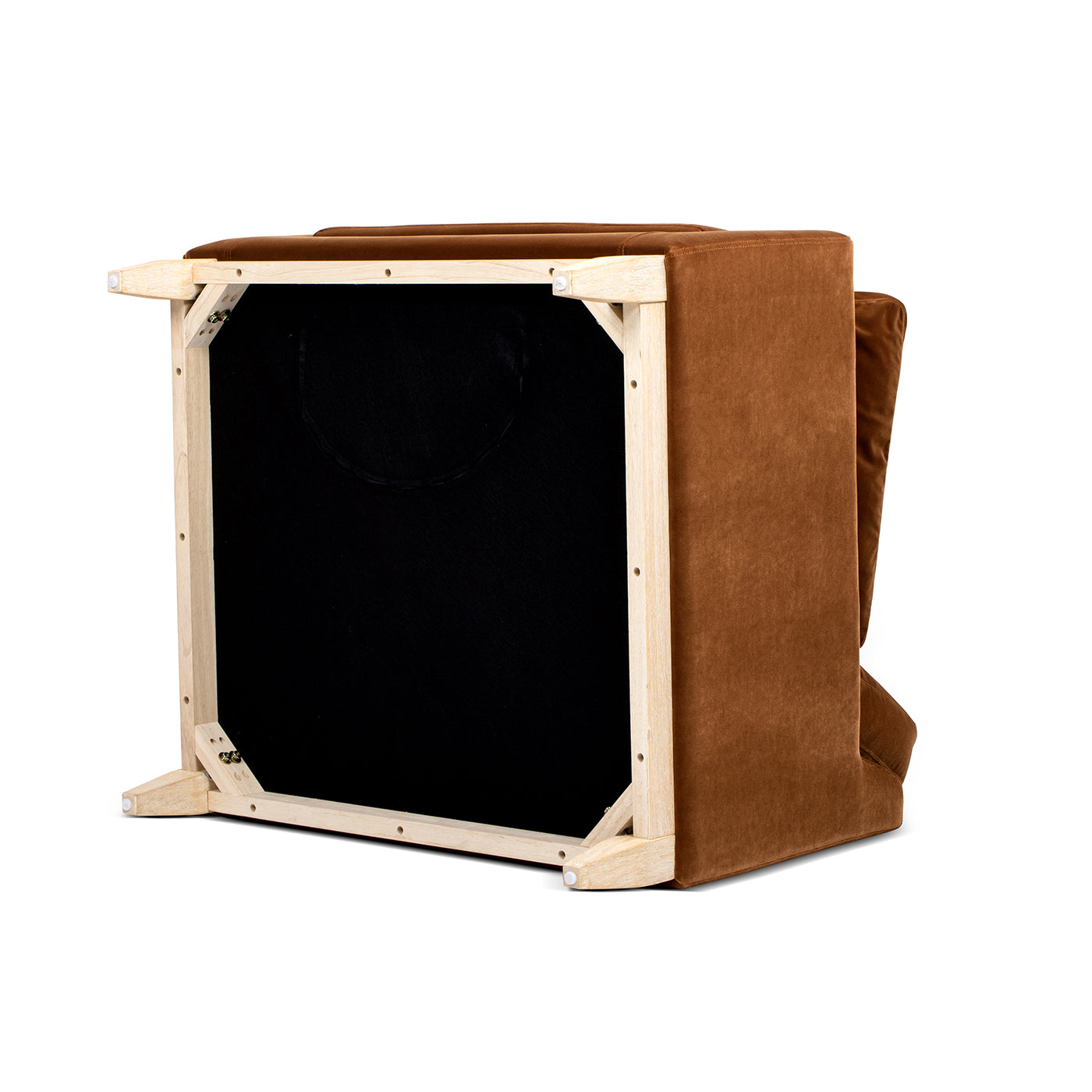 Pasadena 36' Wide Modern Farmhouse Accent Arm Chair, Burnt Orange Performance Velvet Accent Chair