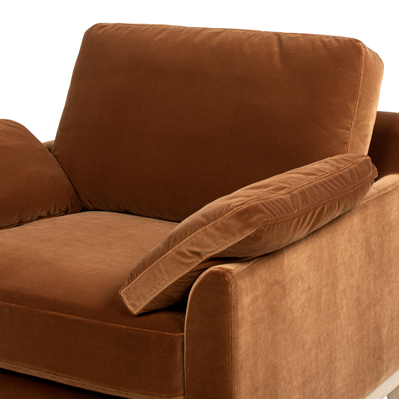 Pasadena 36' Wide Modern Farmhouse Accent Arm Chair, Burnt Orange Performance Velvet Accent Chair