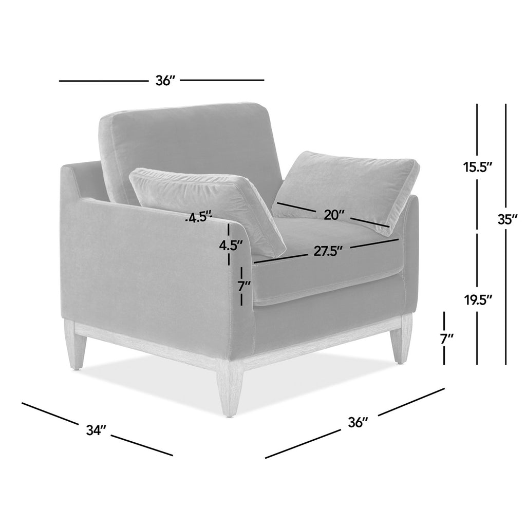 Pasadena 36' Wide Modern Farmhouse Accent Arm Chair, Burnt Orange Performance Velvet Accent Chair