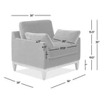 Pasadena 36' Wide Modern Farmhouse Accent Arm Chair, Burnt Orange Performance Velvet Accent Chair