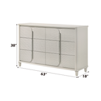 Laveda Pearl White Finish 6-Drawer Dresser Dresser