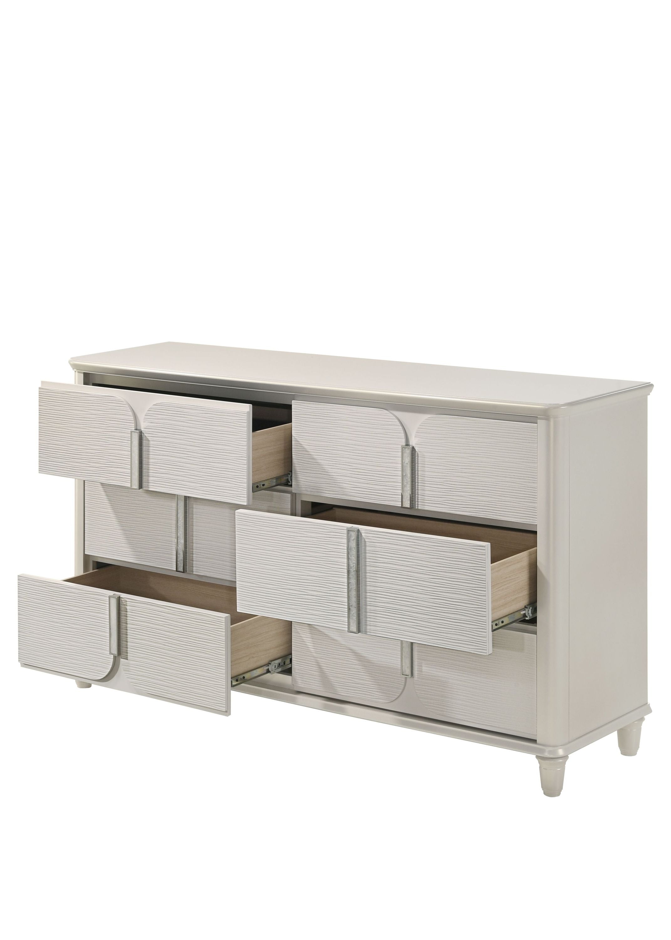 Laveda Pearl White Finish 6-Drawer Dresser Dresser