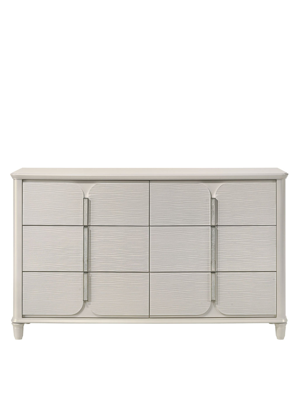 Laveda Pearl White Finish 6-Drawer Dresser Dresser