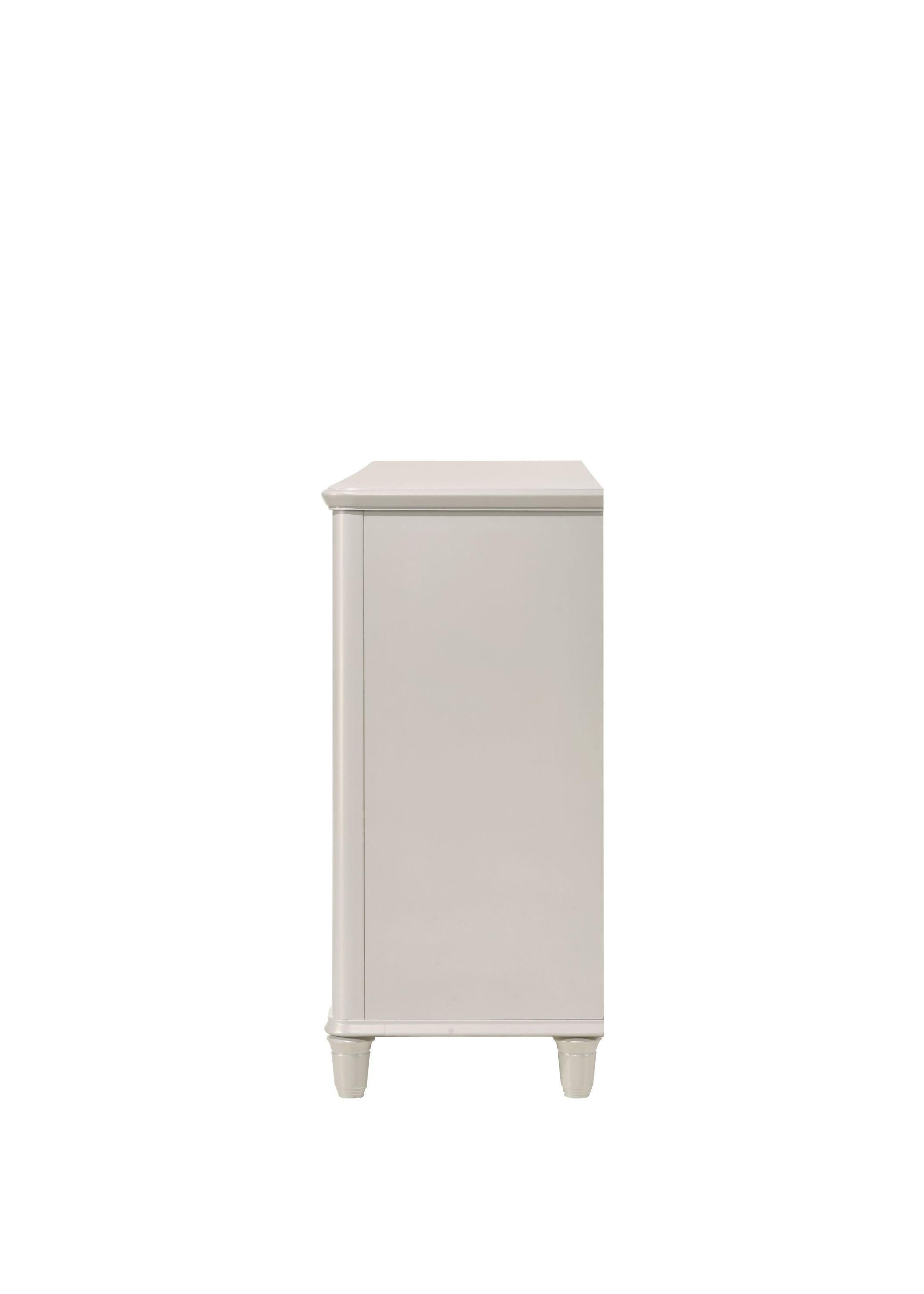 Laveda Pearl White Finish 6-Drawer Dresser Dresser