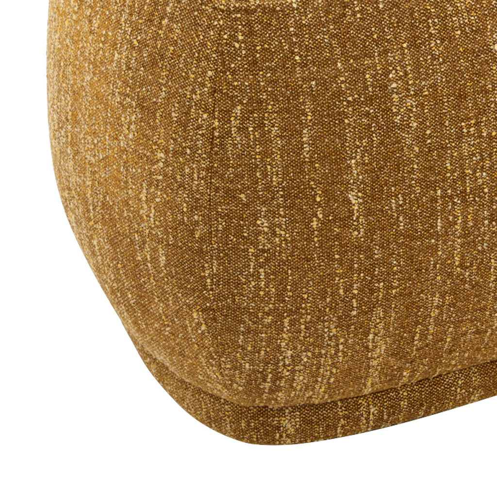 Pebble 26' Rounded Triangle Cocktail Ottoman, Mustard Yellow Tweed