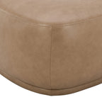 Pebble 44' Rounded Triangle Cocktail Ottoman, Tuscan Tan Brown Top Grain Leather