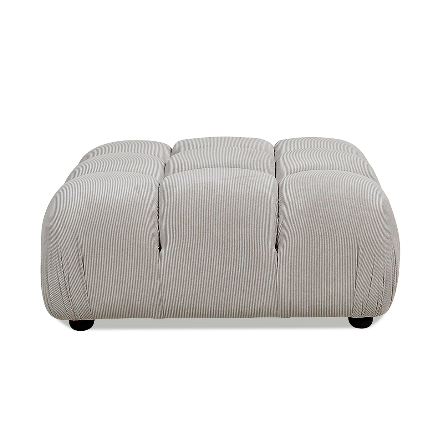 Marcel 36' Bubble Modular Modern Cocktail Ottoman, Pebble Gray Corduroy