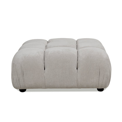 Marcel 36' Bubble Modular Modern Cocktail Ottoman, Pebble Gray Corduroy