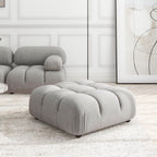 Marcel 36' Bubble Modular Modern Cocktail Ottoman, Pebble Gray Corduroy