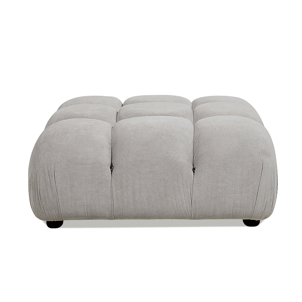 Marcel 36' Bubble Modular Modern Cocktail Ottoman, Pebble Gray Corduroy