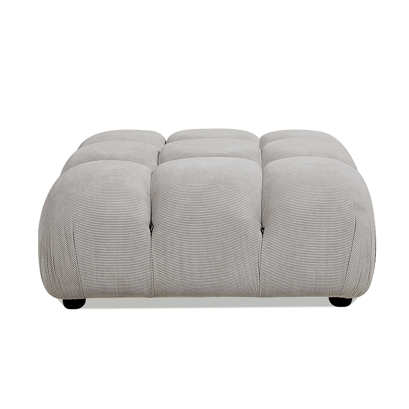Marcel 36' Bubble Modular Modern Cocktail Ottoman, Pebble Gray Corduroy