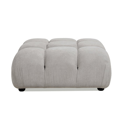 Marcel 36' Bubble Modular Modern Cocktail Ottoman, Pebble Gray Corduroy