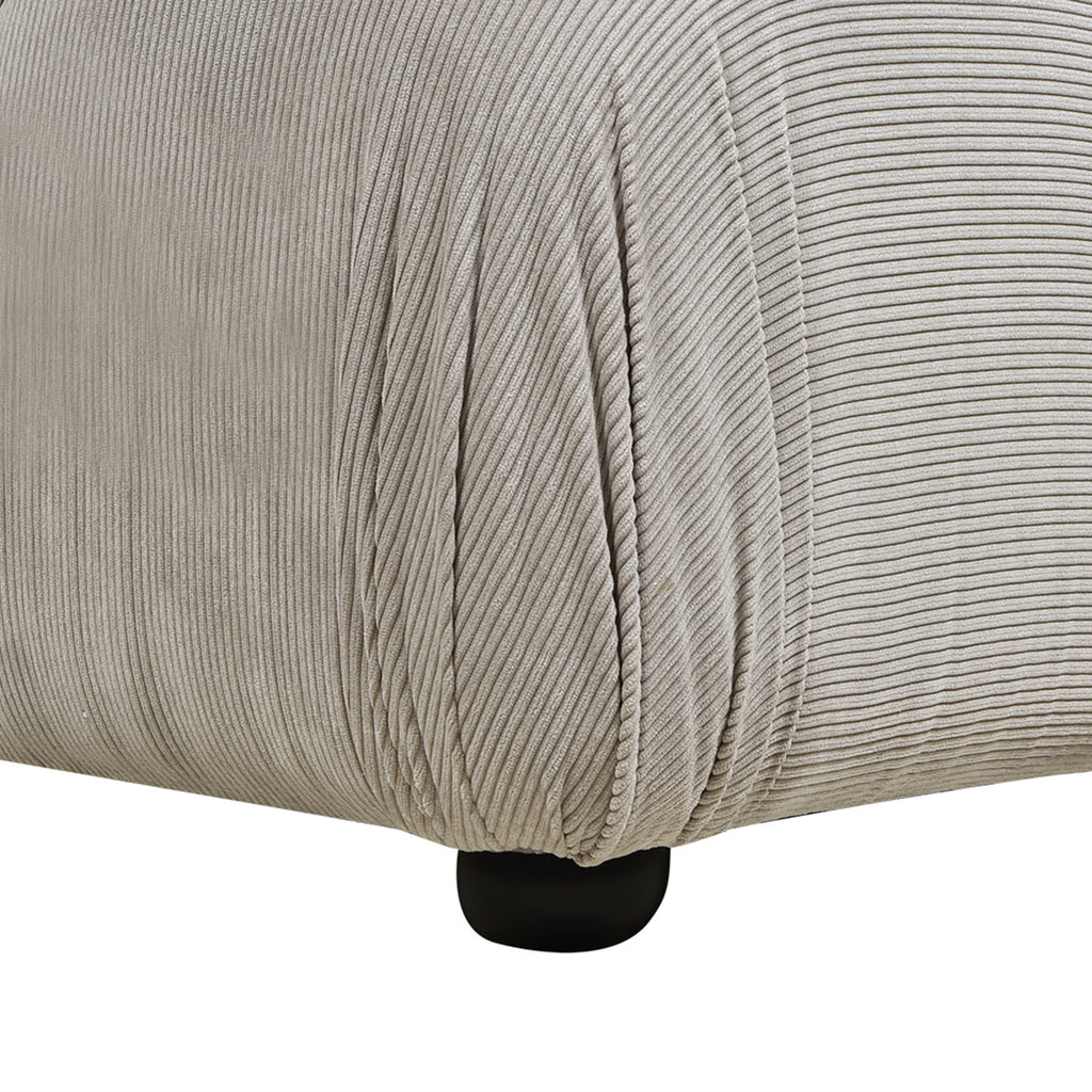 Marcel 36' Bubble Modular Modern Cocktail Ottoman, Pebble Gray Corduroy