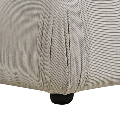 Marcel 36' Bubble Modular Modern Cocktail Ottoman, Pebble Gray Corduroy