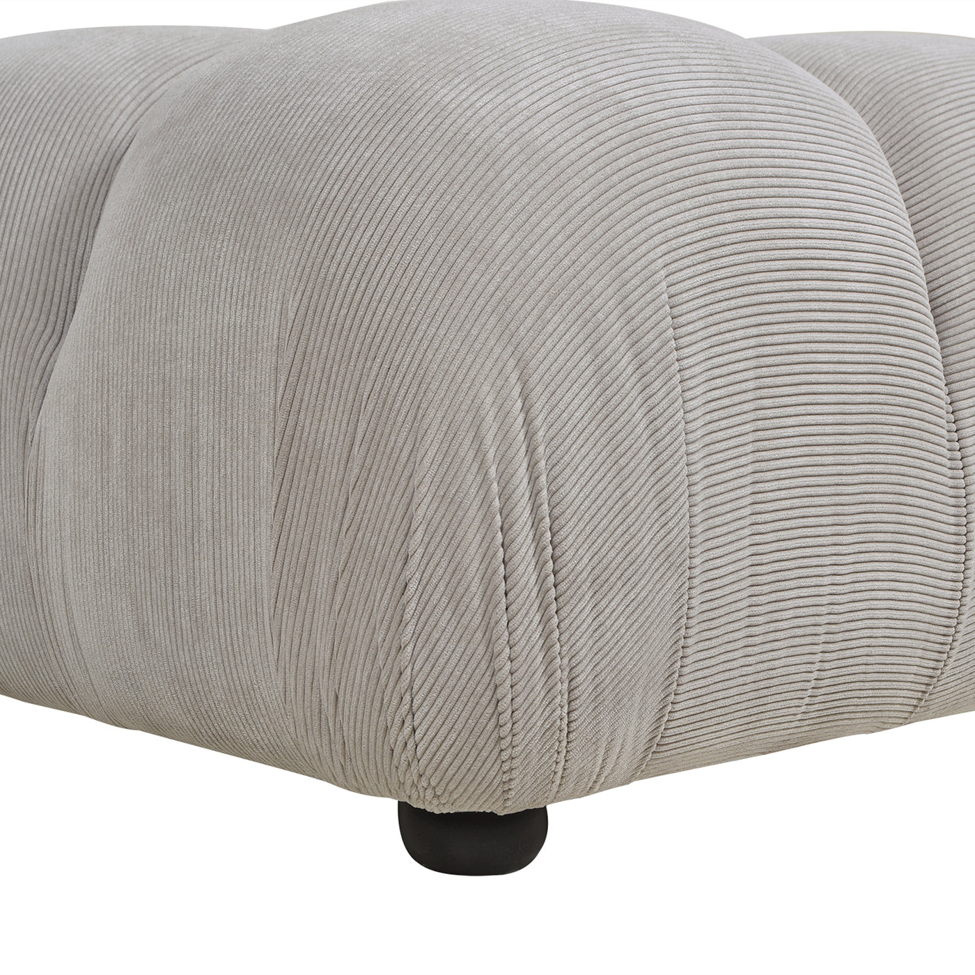 Marcel 36' Bubble Modular Modern Cocktail Ottoman, Pebble Gray Corduroy