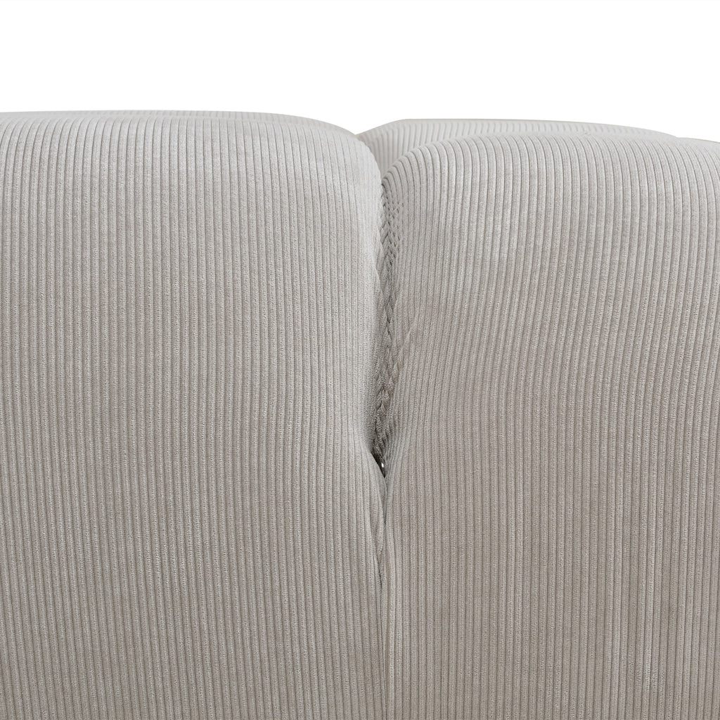 Marcel 36' Bubble Modular Modern Cocktail Ottoman, Pebble Gray Corduroy