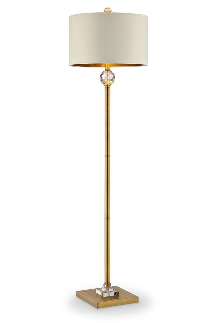 63.25-Inch Perspicio Solid Crystal Orb Gold Column Floor Lamp - Groovy Boardz