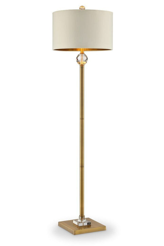 63.25-Inch Perspicio Solid Crystal Orb Gold Column Floor Lamp - Groovy Boardz