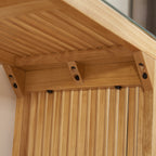 Dining Bench and Table, Pine Indoor Wood Bench for Entryway,Living Room,Kitchen and Bedroom Table and Bench Set (Nature, Long Bench & Table)Tempered glass Included