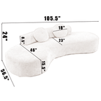 [NEW ARRIVED] [VIDEO PROVIDED]105.5''Curved Sofa, Modern Minimalist Sofa, Cloud Couch Sofa 3-4 Seater Couch with 2 Pillows,Bedroom,  No Assembly Required, Point-shaped corduroy,(Anti-Wrinkle) ,Pink