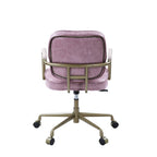 Siecross Pink Top Grain Leather Office Chair