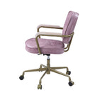 Siecross Pink Top Grain Leather Office Chair