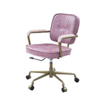 Siecross Pink Top Grain Leather Office Chair