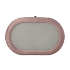 1pc Pink Velvet Upholstered Gorgeous Nightstand of Two Drawers Wooden Bedroom Furniture Chrome Metal Legs