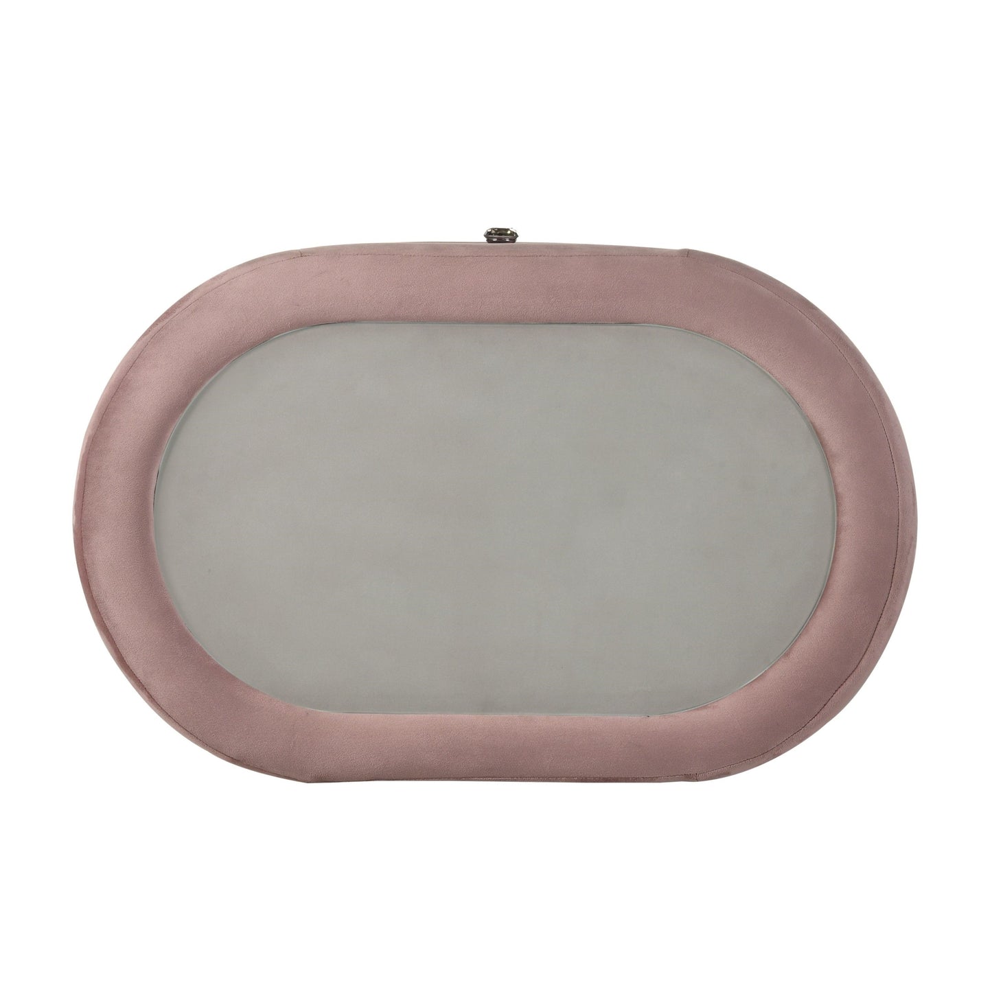 1pc Pink Velvet Upholstered Gorgeous Nightstand of Two Drawers Wooden Bedroom Furniture Chrome Metal Legs