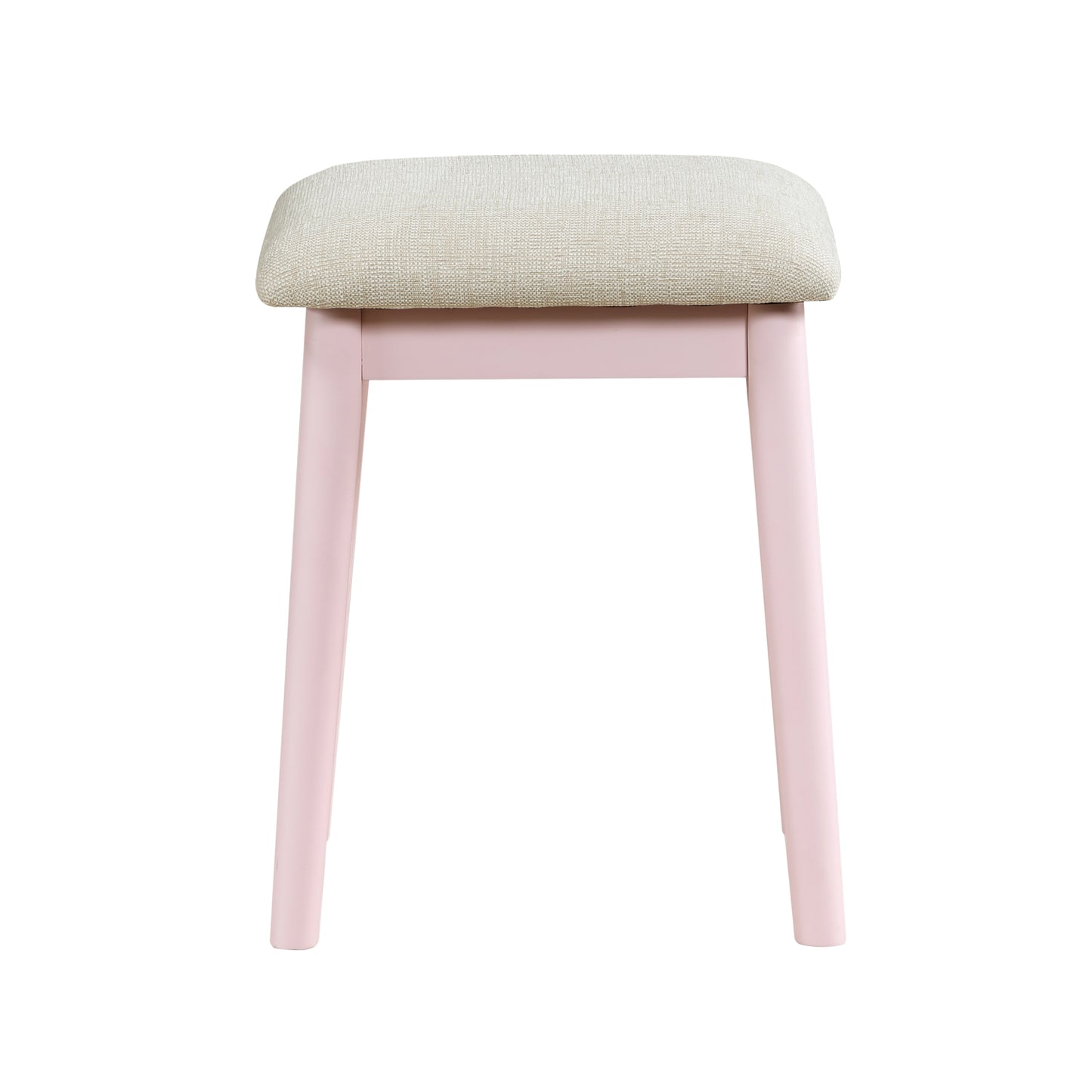 Beautiful Pink Finish Vanity Dresser with Mirror and Stool Set Storage Drawers Bedroom Furniture 1pc