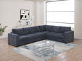 Elegant 4-Pc Sectional Set Dark Gray One Arm Loveseat Corner Wedge Armless Chair Corduroy Upholstered L-Shaped Plush Couch