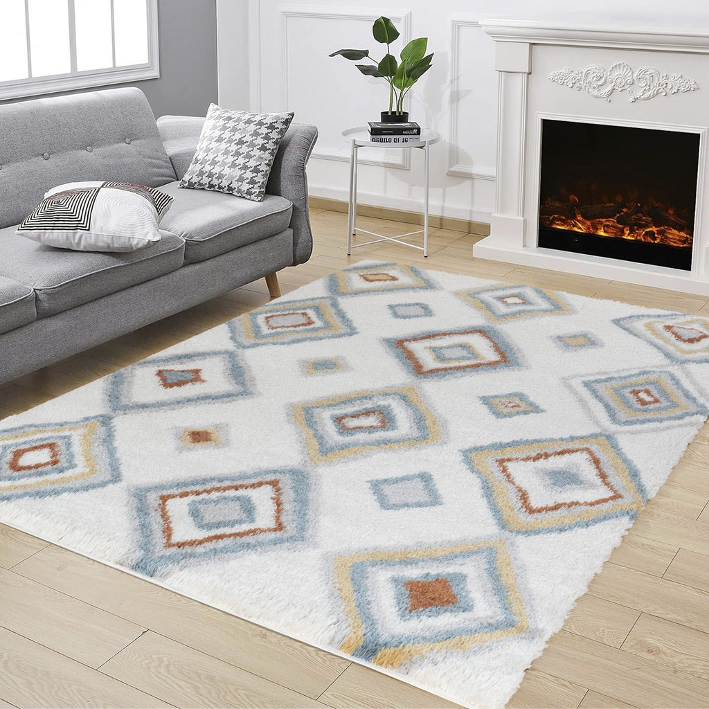 Loft Shag GC_CZY1006 Ivory 5 ft. 3 in. x 7 ft. Shaggy Area Rug - Groovy Boardz