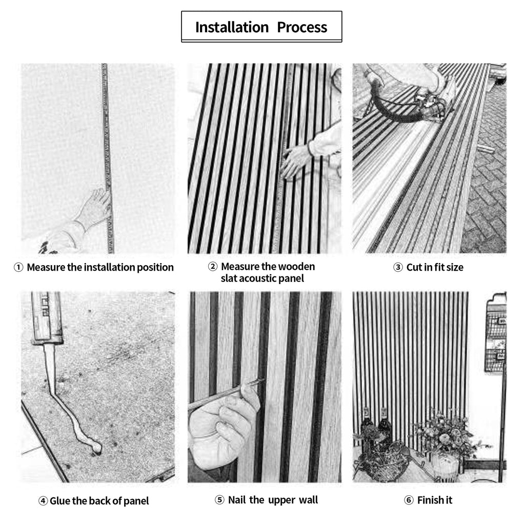 Wood Panels for Wall Slat Wall Panels, 2PC Wood Slat Acoustic Panels for Wall and Ceiling - 3D Fluted Sound Absorbing Panel with Three Sides Fully Wrapped on Wood Finish -45.27''X23.62''(White Oak)
