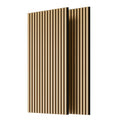 Wood Panels for Wall Slat Wall Panels, 2PC Wood Slat Acoustic Panels for Wall and Ceiling - 3D Fluted Sound Absorbing Panel with Three Sides Fully Wrapped on Wood Finish -45.27''X23.62''(White Oak)