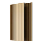 Wood Panels for Wall Slat Wall Panels, 2PC Wood Slat Acoustic Panels for Wall and Ceiling - 3D Fluted Sound Absorbing Panel with Three Sides Fully Wrapped on Wood Finish -45.27''X23.62''(White Oak)
