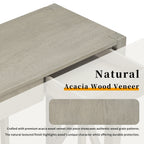 U_Style 60''Acacia Veneer Console Table with 4 Spacious Drawers, Modern Crisscross Design Entryway Table with Open Bottom Storage,Farmhouse Sofa Table for Living Room,Kitchen,Dining Room,Hallway