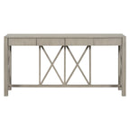 U_Style 60''Acacia Veneer Console Table with 4 Spacious Drawers, Modern Crisscross Design Entryway Table with Open Bottom Storage,Farmhouse Sofa Table for Living Room,Kitchen,Dining Room,Hallway