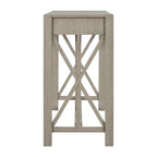 U_Style 60''Acacia Veneer Console Table with 4 Spacious Drawers, Modern Crisscross Design Entryway Table with Open Bottom Storage,Farmhouse Sofa Table for Living Room,Kitchen,Dining Room,Hallway