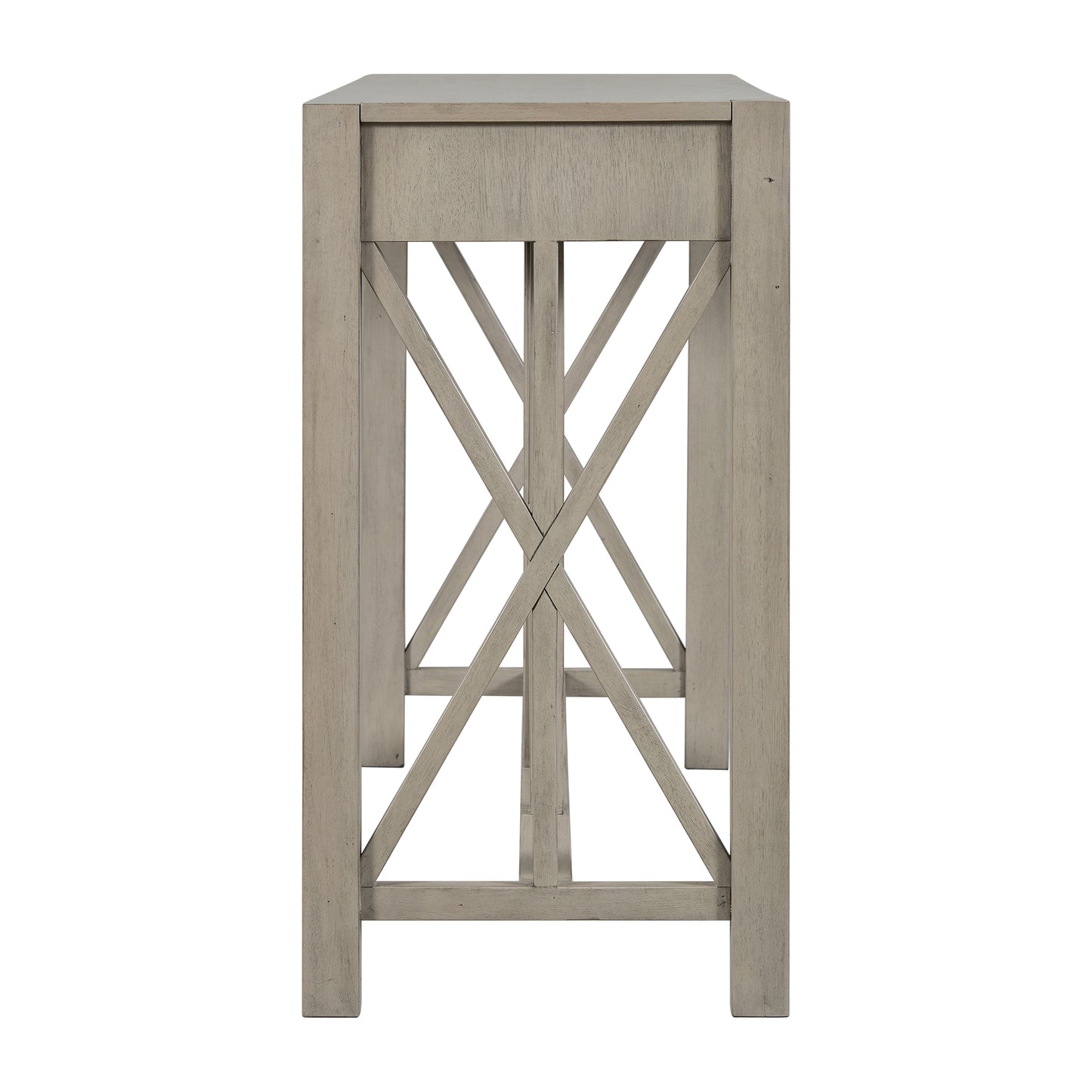 U_Style 60''Acacia Veneer Console Table with 4 Spacious Drawers, Modern Crisscross Design Entryway Table with Open Bottom Storage,Farmhouse Sofa Table for Living Room,Kitchen,Dining Room,Hallway