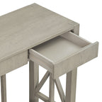 U_Style 60''Acacia Veneer Console Table with 4 Spacious Drawers, Modern Crisscross Design Entryway Table with Open Bottom Storage,Farmhouse Sofa Table for Living Room,Kitchen,Dining Room,Hallway