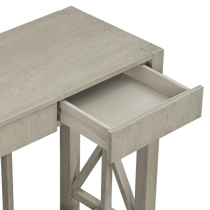 U_Style 60''Acacia Veneer Console Table with 4 Spacious Drawers, Modern Crisscross Design Entryway Table with Open Bottom Storage,Farmhouse Sofa Table for Living Room,Kitchen,Dining Room,Hallway